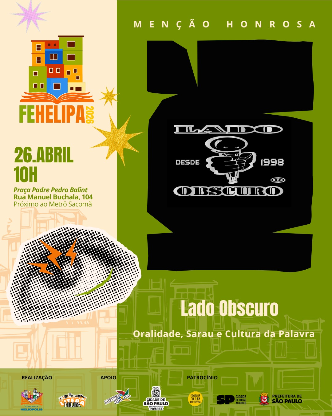 Lado Obscuro - Mensão Honrosa- 1ª Festa Literária de Heliópolis.